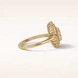 0.94 CT Pear Shaped Double Halo Moissanite Engagement Ring