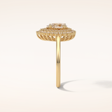 0.94 CT Pear Shaped Double Halo Moissanite Engagement Ring