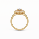 Pear Halo & Pave Lab Grown Diamond Engagement Ring