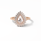 Pear Halo & Pave Lab Grown Diamond Engagement Ring
