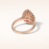 0.94 CT Pear Shaped Double Halo Moissanite Engagement Ring