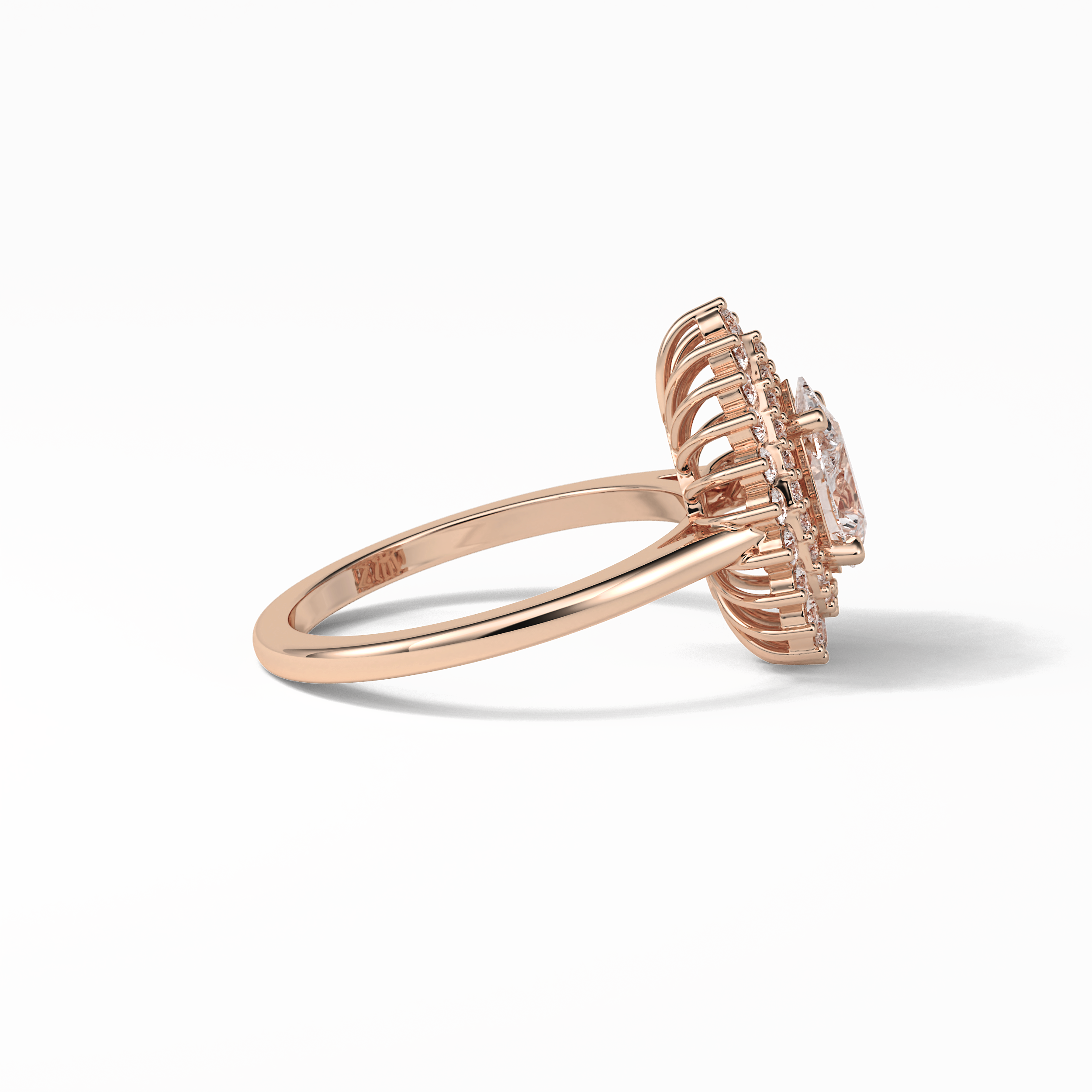 Pear Halo & Pave Lab Grown Diamond Engagement Ring