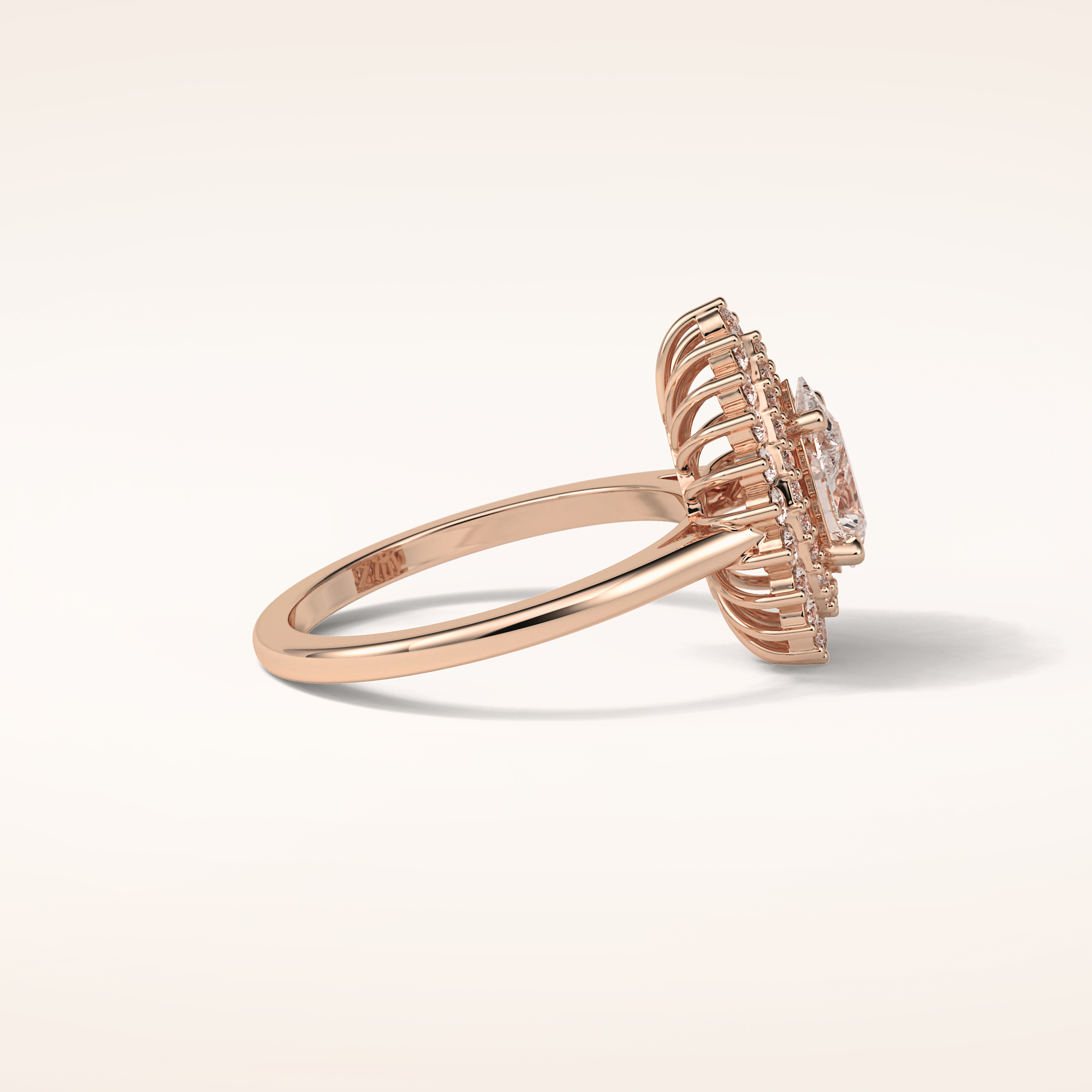 0.94 CT Pear Shaped Double Halo Moissanite Engagement Ring