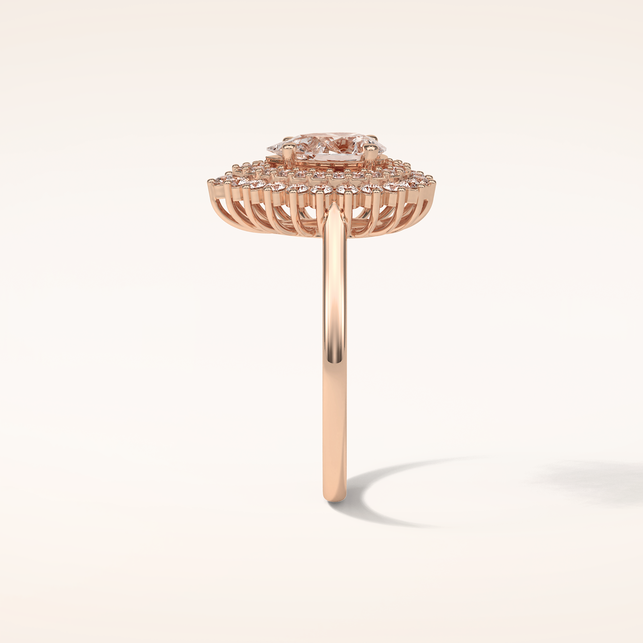 0.94 CT Pear Shaped Double Halo Moissanite Engagement Ring