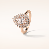 0.94 CT Pear Shaped Double Halo Moissanite Engagement Ring