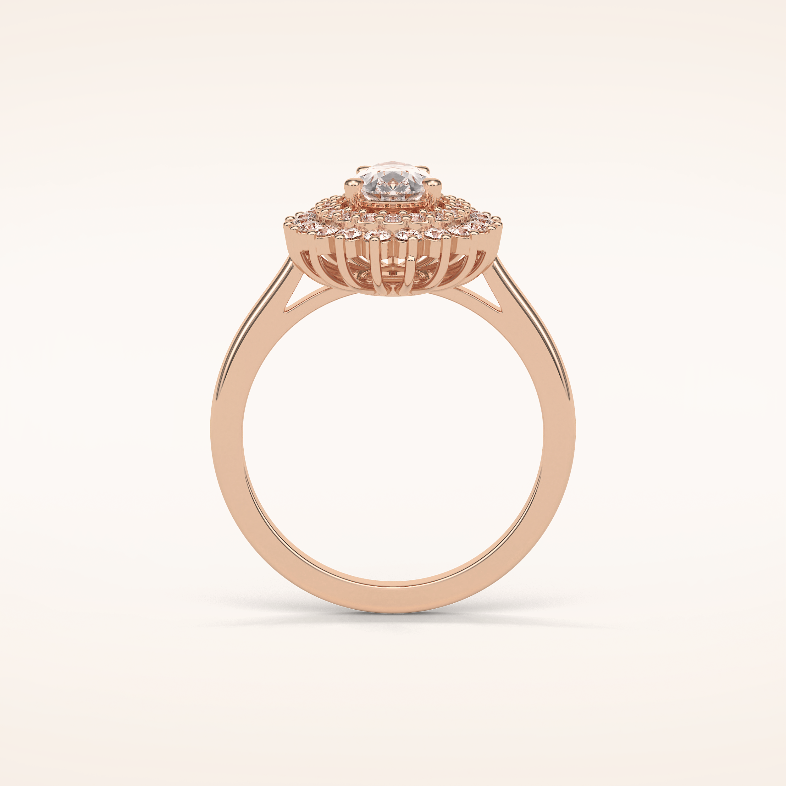 0.94 CT Pear Shaped Double Halo Moissanite Engagement Ring