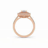 Pear Halo & Pave Lab Grown Diamond Engagement Ring