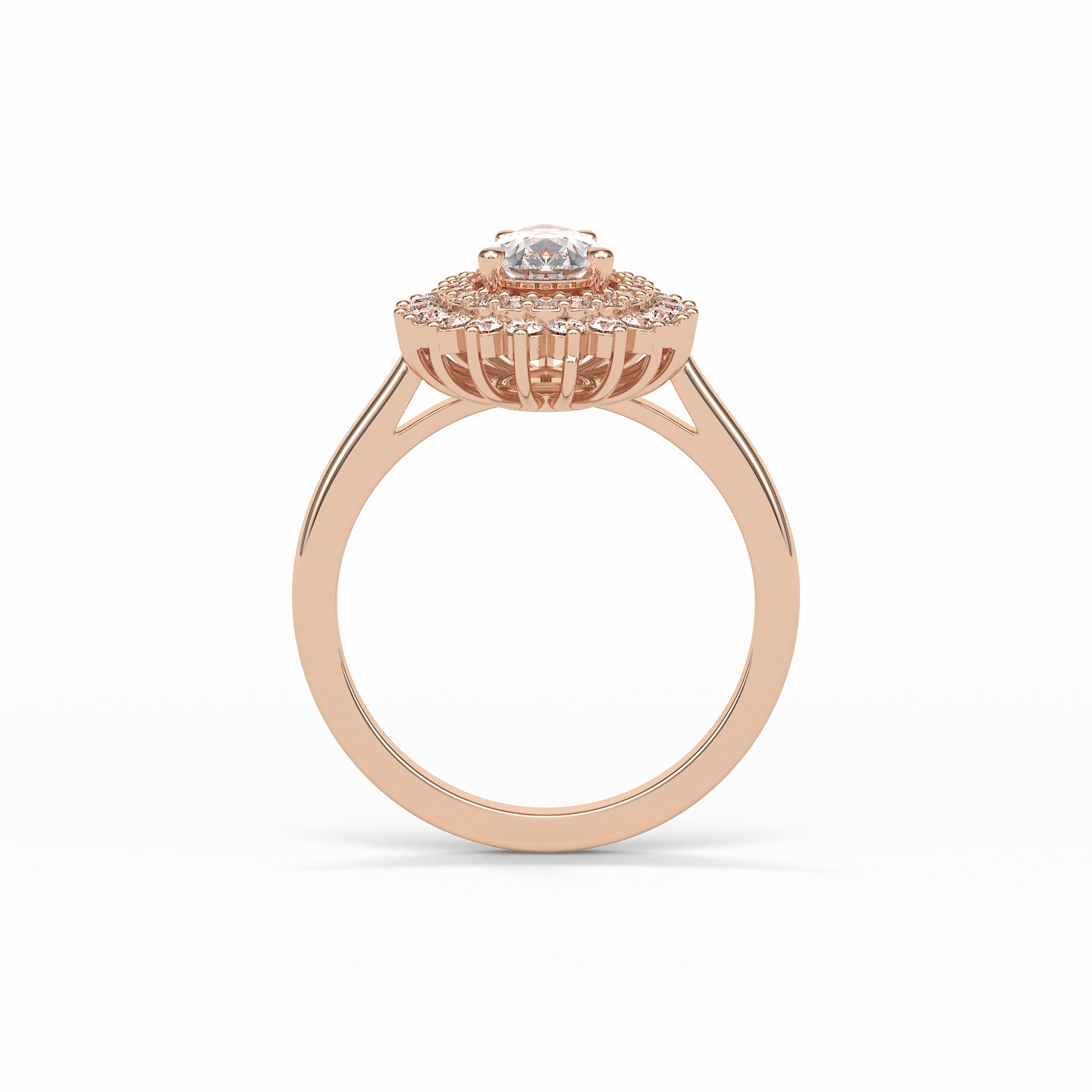 Pear Halo & Pave Lab Grown Diamond Engagement Ring