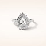 0.94 CT Pear Shaped Double Halo Moissanite Engagement Ring