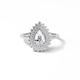 Pear Halo & Pave Lab Grown Diamond Engagement Ring