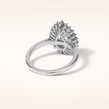 0.94 CT Pear Shaped Double Halo Moissanite Engagement Ring