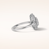 0.94 CT Pear Shaped Double Halo Moissanite Engagement Ring