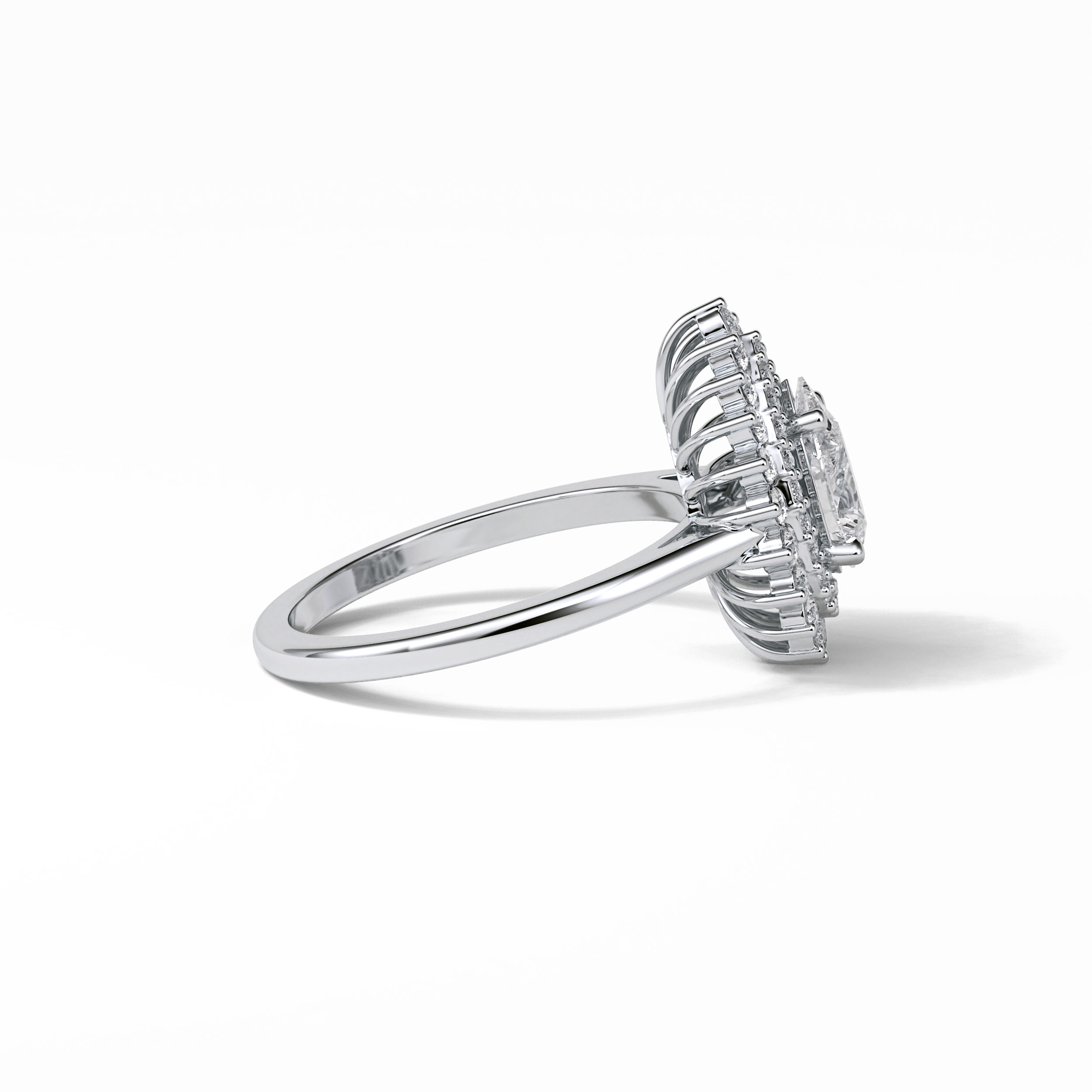 Pear Halo & Pave Lab Grown Diamond Engagement Ring