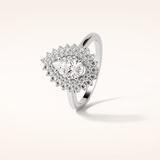 0.94 CT Pear Shaped Double Halo Moissanite Engagement Ring