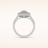 0.94 CT Pear Shaped Double Halo Moissanite Engagement Ring