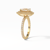 Pear Halo & Pave Lab Grown Diamond Engagement Ring