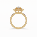 Pear Halo & Pave Lab Grown Diamond Engagement Ring