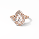 Pear Halo & Pave Lab Grown Diamond Engagement Ring