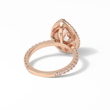 Pear Halo & Pave Lab Grown Diamond Engagement Ring