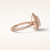 1.33 CT Pear Shaped Double Halo & Pave Moissanite Engagement Ring