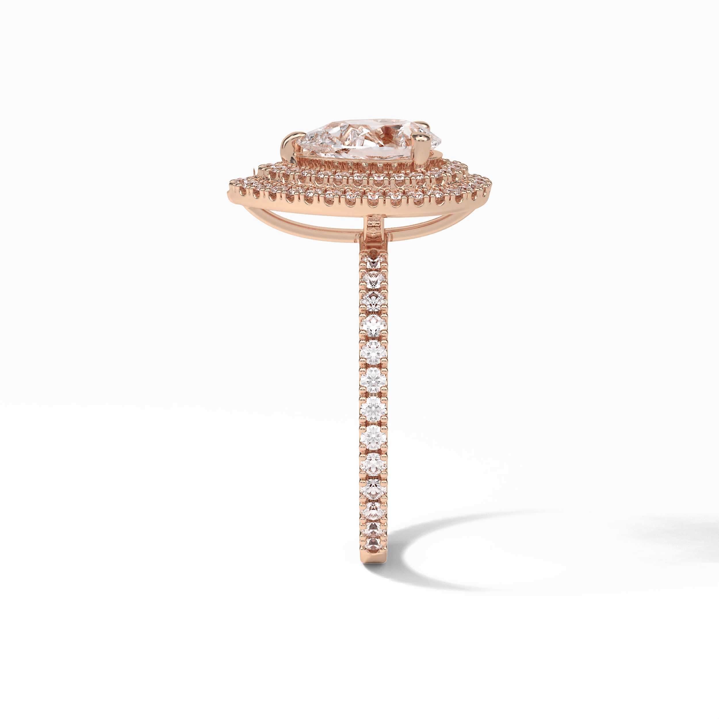 Pear Halo & Pave Lab Grown Diamond Engagement Ring