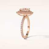 1.33 CT Pear Shaped Double Halo & Pave Moissanite Engagement Ring