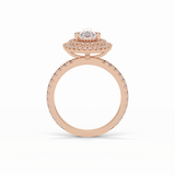 Pear Halo & Pave Lab Grown Diamond Engagement Ring