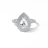 Pear Halo & Pave Lab Grown Diamond Engagement Ring