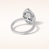1.33 CT Pear Shaped Double Halo & Pave Moissanite Engagement Ring