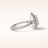 1.33 CT Pear Shaped Double Halo & Pave Moissanite Engagement Ring