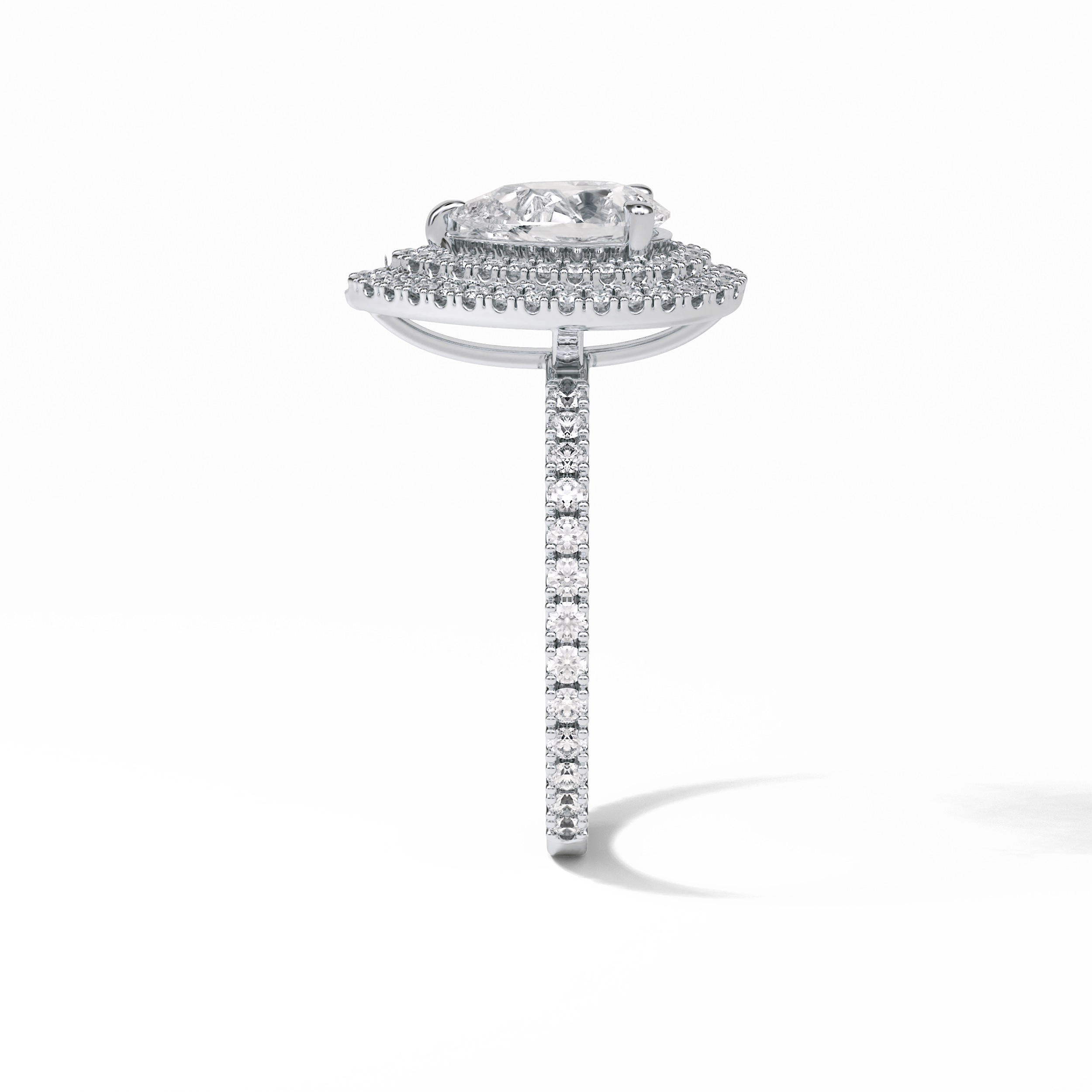 Pear Halo & Pave Lab Grown Diamond Engagement Ring
