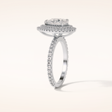 1.33 CT Pear Shaped Double Halo & Pave Moissanite Engagement Ring