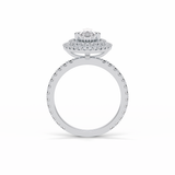 Pear Halo & Pave Lab Grown Diamond Engagement Ring