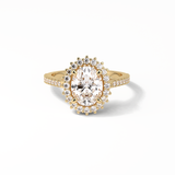 Oval Halo & Pave Lab Grown Diamond Engagement Ring