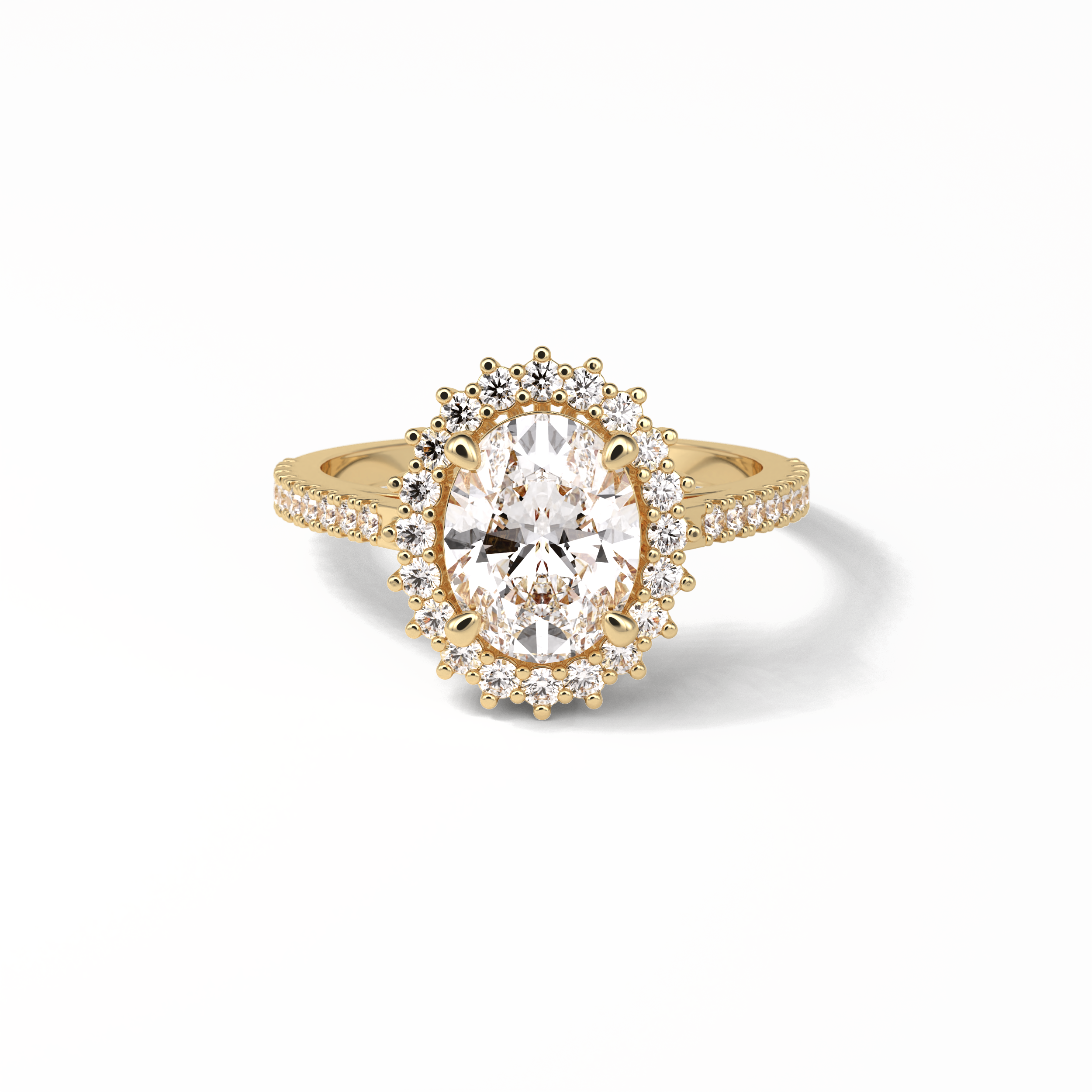 Oval Halo & Pave Lab Grown Diamond Engagement Ring