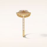 1.91 CT Oval Shaped Halo & Pave Moissanite Engagement Ring