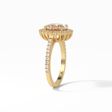 Oval Halo & Pave Lab Grown Diamond Engagement Ring