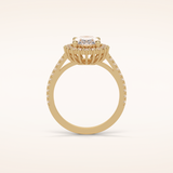 1.91 CT Oval Shaped Halo & Pave Moissanite Engagement Ring