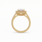 Oval Halo & Pave Lab Grown Diamond Engagement Ring