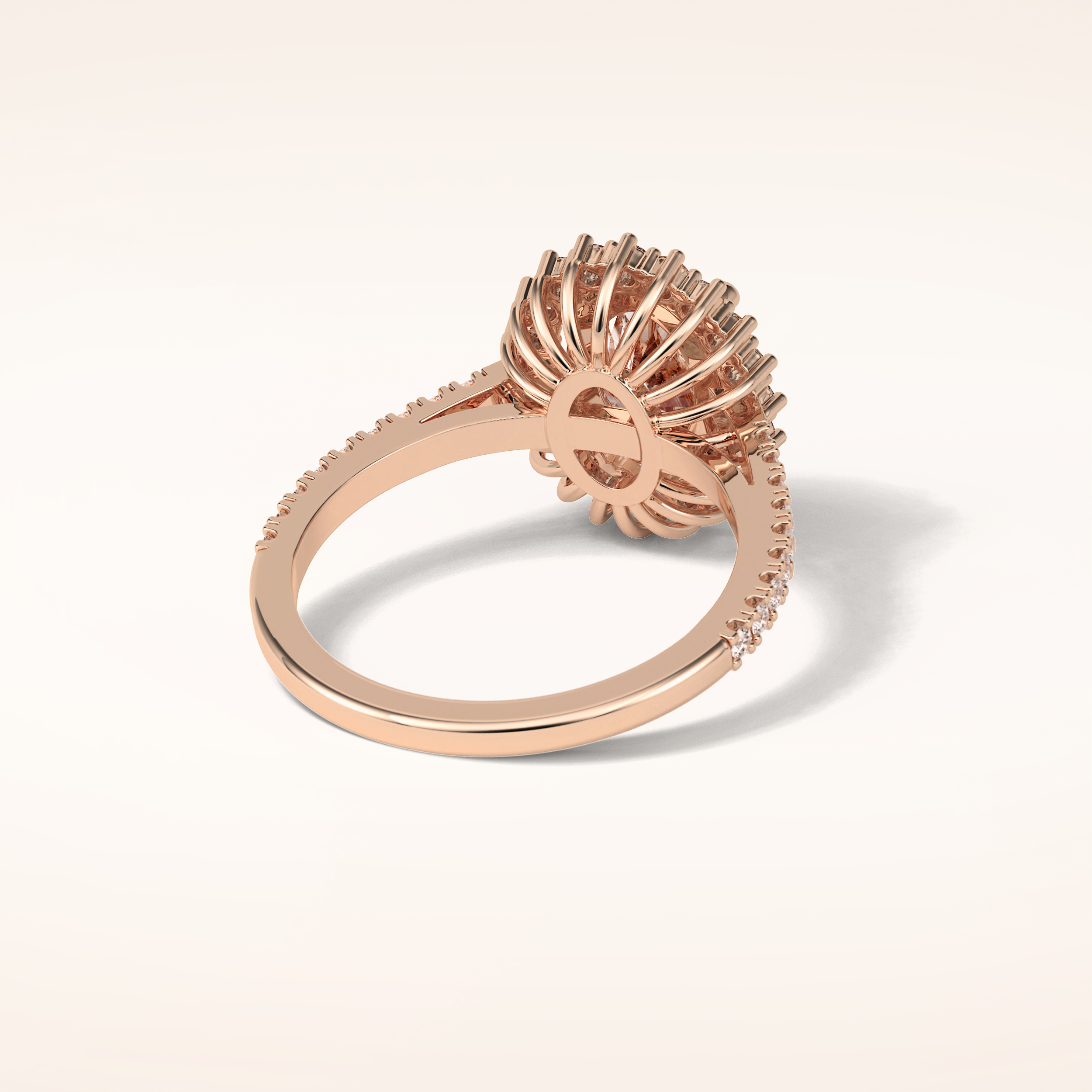 1.91 CT Oval Shaped Halo & Pave Moissanite Engagement Ring