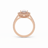 Oval Halo & Pave Lab Grown Diamond Engagement Ring