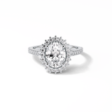 Oval Halo & Pave Lab Grown Diamond Engagement Ring