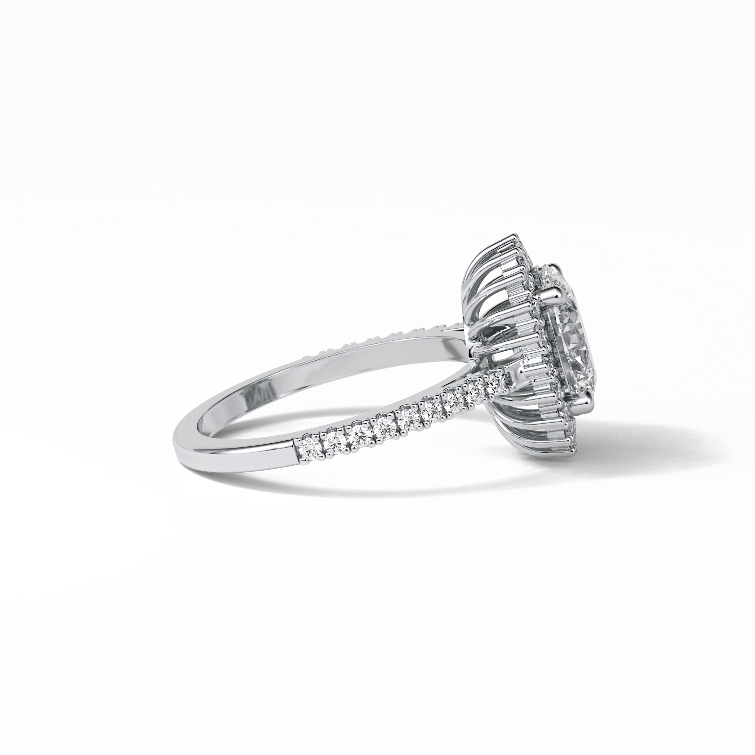 Oval Halo & Pave Lab Grown Diamond Engagement Ring