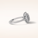 1.91 CT Oval Shaped Halo & Pave Moissanite Engagement Ring
