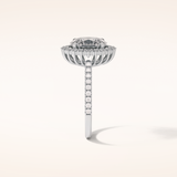 1.91 CT Oval Shaped Halo & Pave Moissanite Engagement Ring