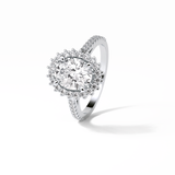 Oval Halo & Pave Lab Grown Diamond Engagement Ring