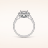 1.91 CT Oval Shaped Halo & Pave Moissanite Engagement Ring