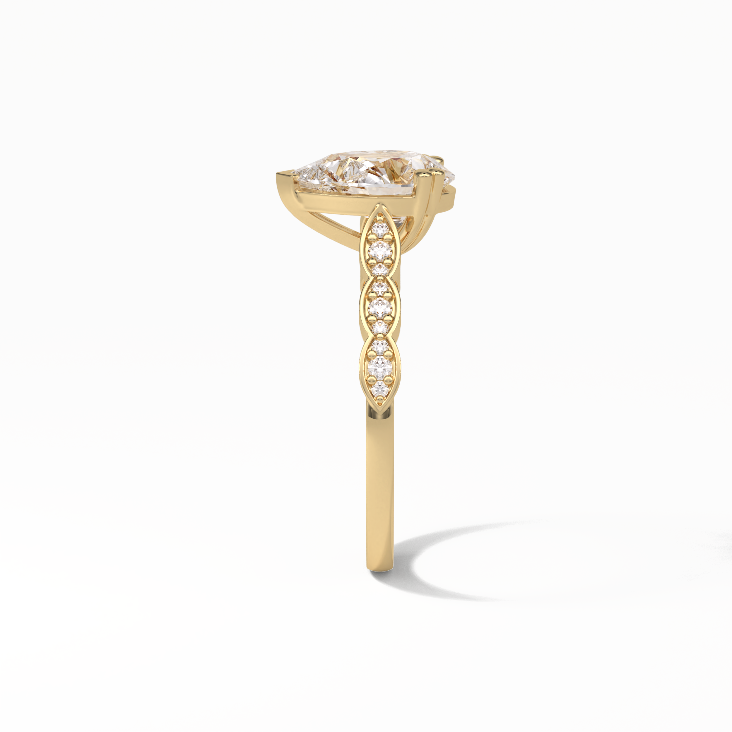 Pear Pave Lab Grown Diamond Engagement Ring