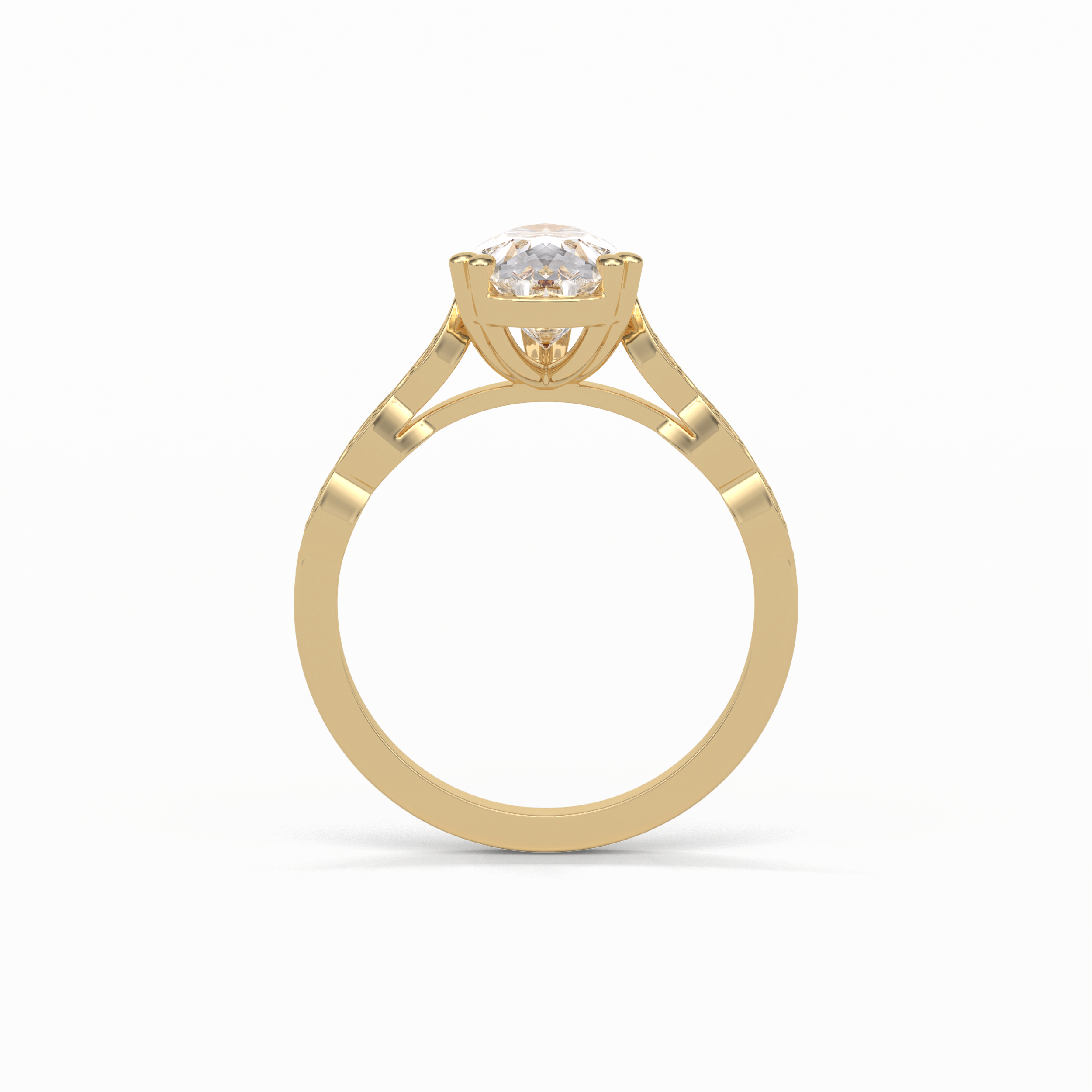 Pear Pave Lab Grown Diamond Engagement Ring