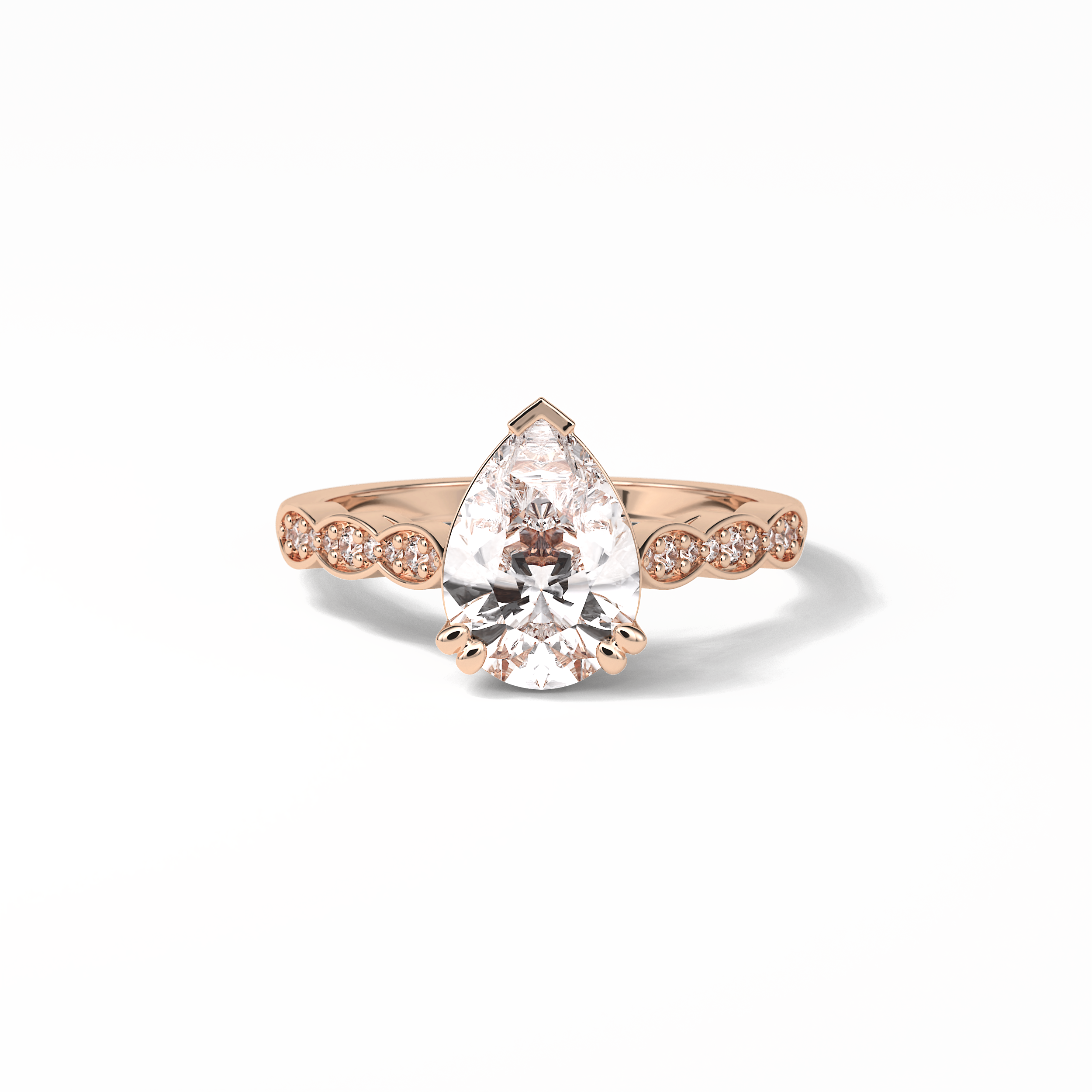 Pear Pave Lab Grown Diamond Engagement Ring